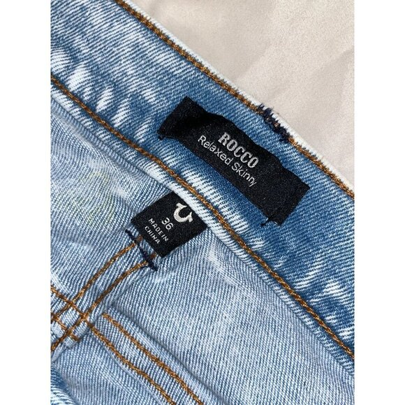 True Religion Rocco Blue Denim Medium Wash Relaxed Skinny Jeans Men's Size 36 - Picture 6 of 12